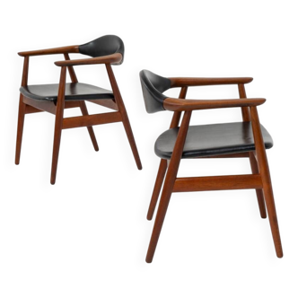 pair of midcentury armchairs by Erik Kirkegaard for Glostrup (Denmark, 1960s).