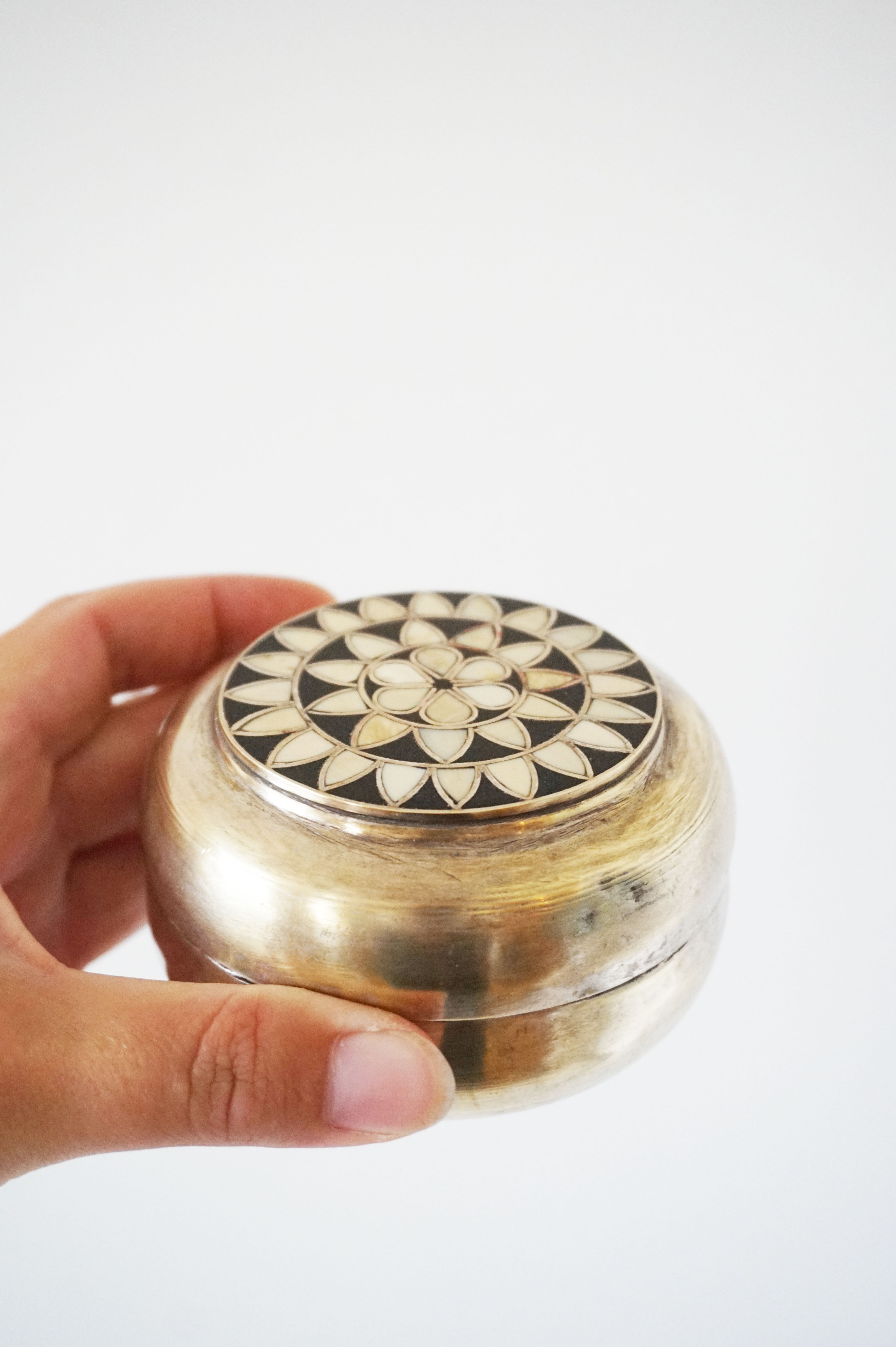 Brass and mother-of-pearl box