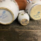 Pair of pitchers + vase charolles vintage painted earthenware