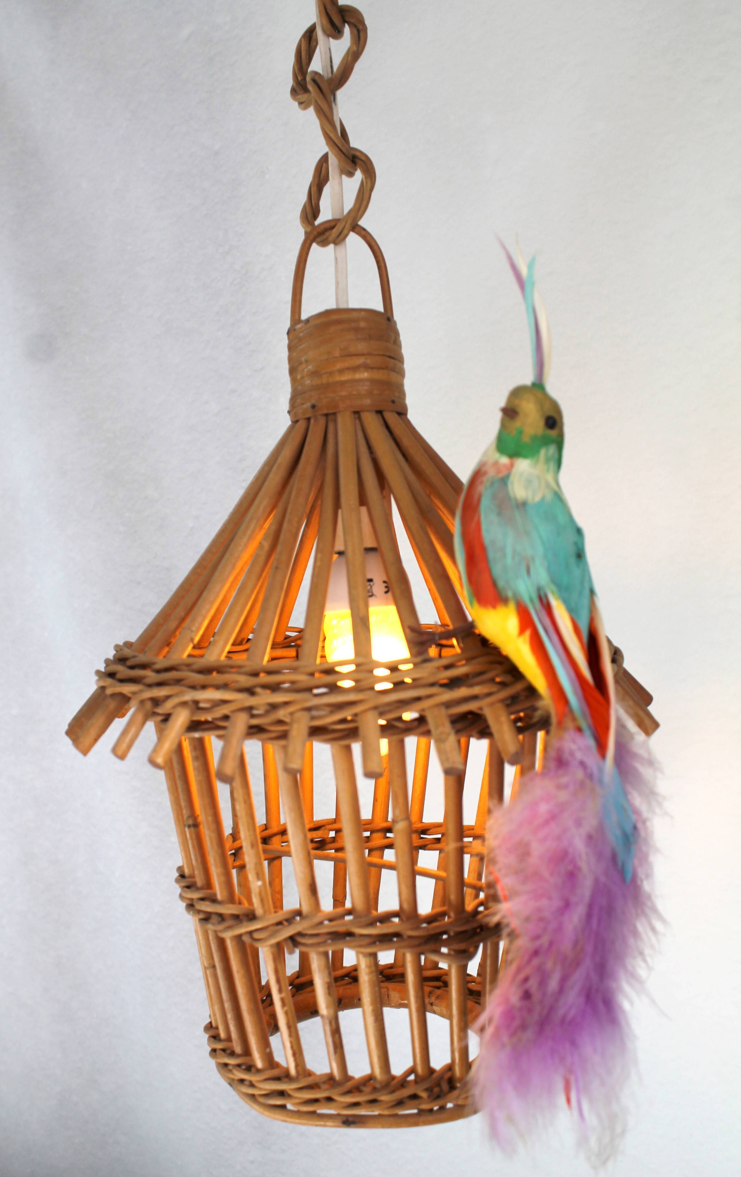 Cage rattan chandelier