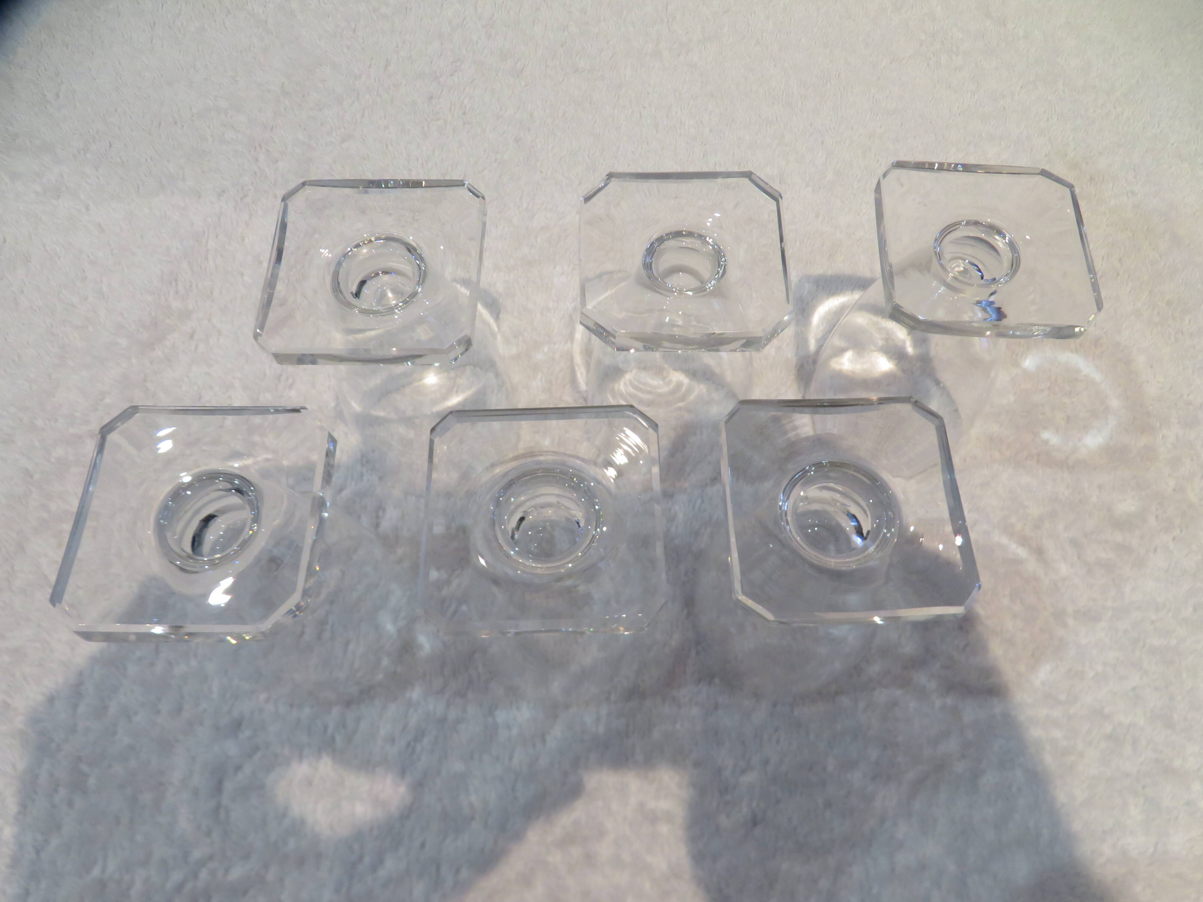 6 port or aperitif glasses 7cl Daum crystal with square base h 8.3cm
