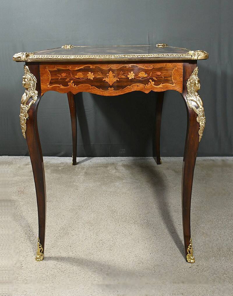 Rosewood Table with Marquetry, Napoléon III period