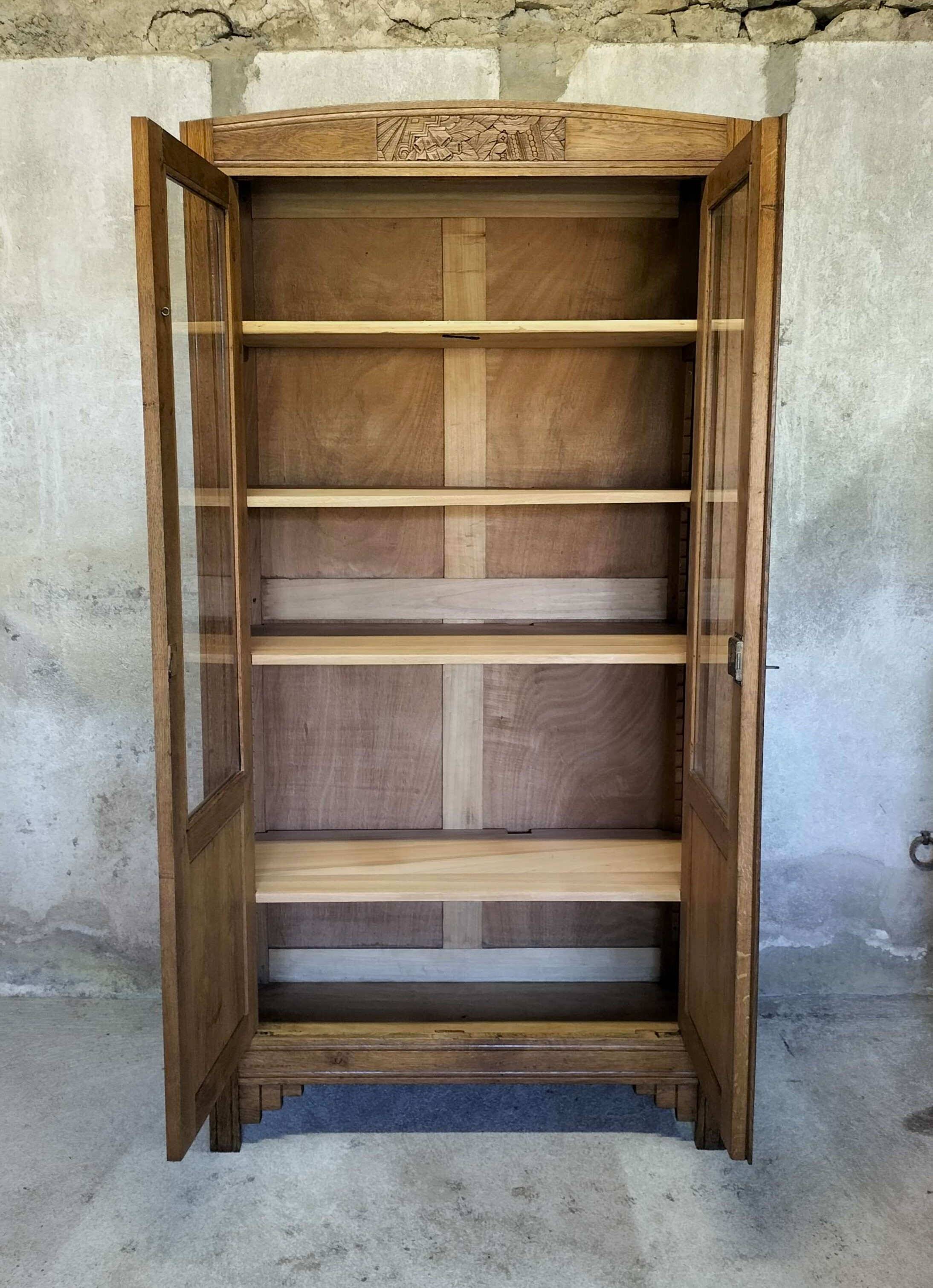 Large art deco glass cabinet.