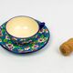 Cup and saucer "apple blossom" D188, Longwy enamels, 1930