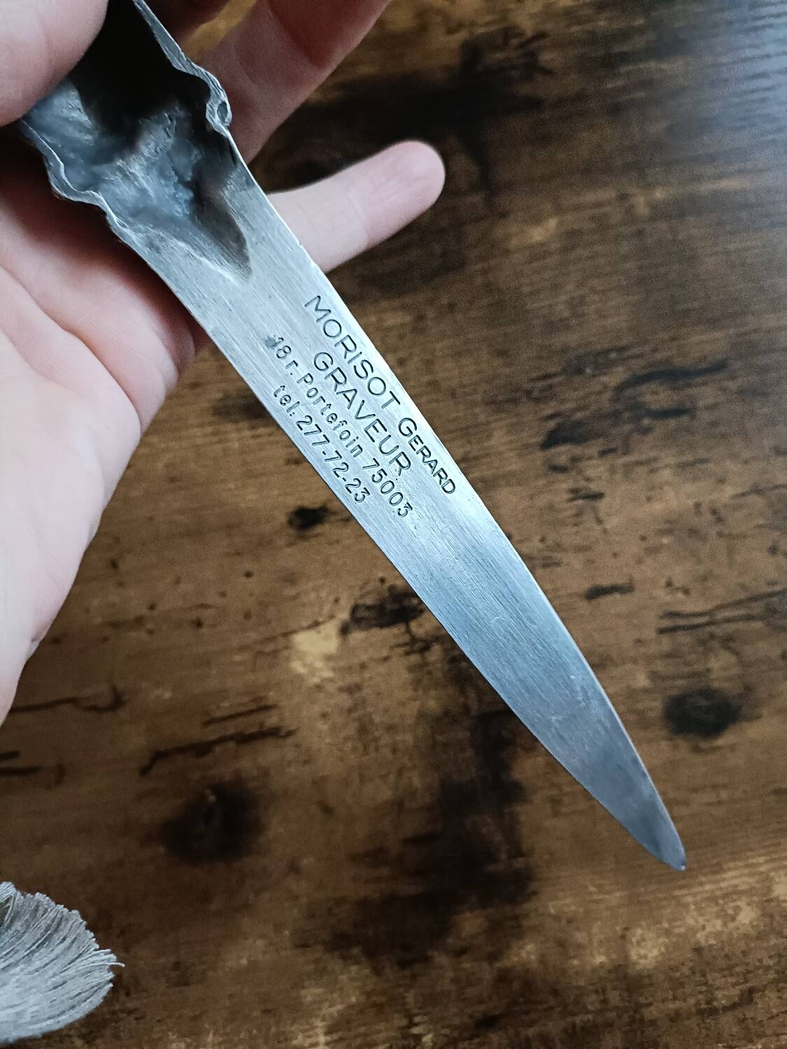 Coupe papier, bronze argenté