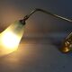 Wall lamp glass & brass vintage 50s