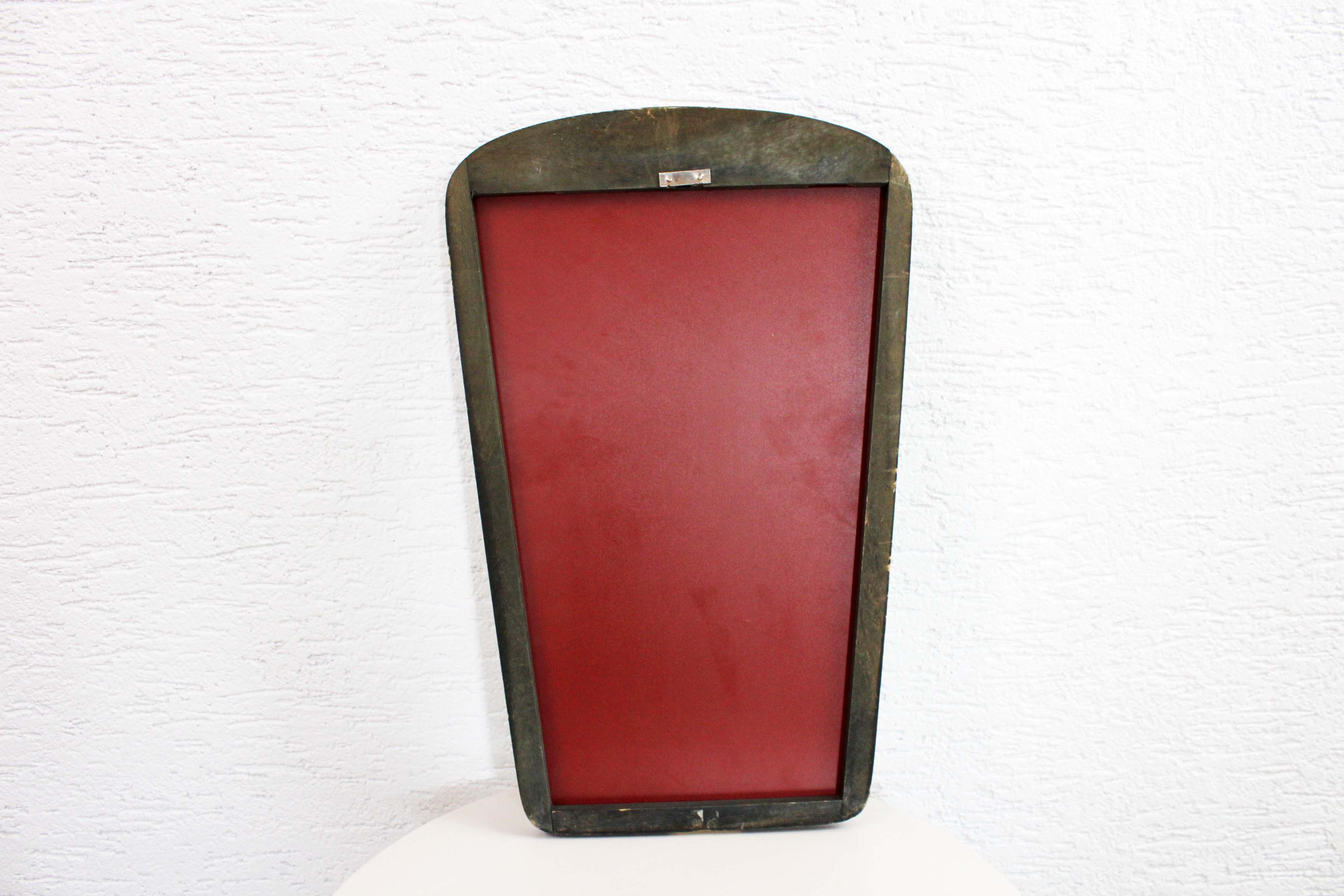 Original mirror with its engraved glass diamond pattern 52x33cm