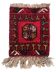 Tapis vintage fait main Ersari – 25 x 31 cm – Rouge éclatant - 1C969