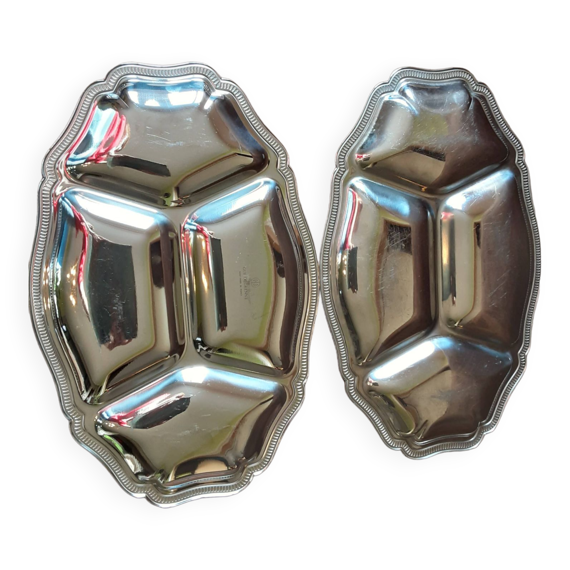 Set of 2 stainless steel dishes Guy Degrenne