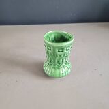 Small vintage green patterned vase
