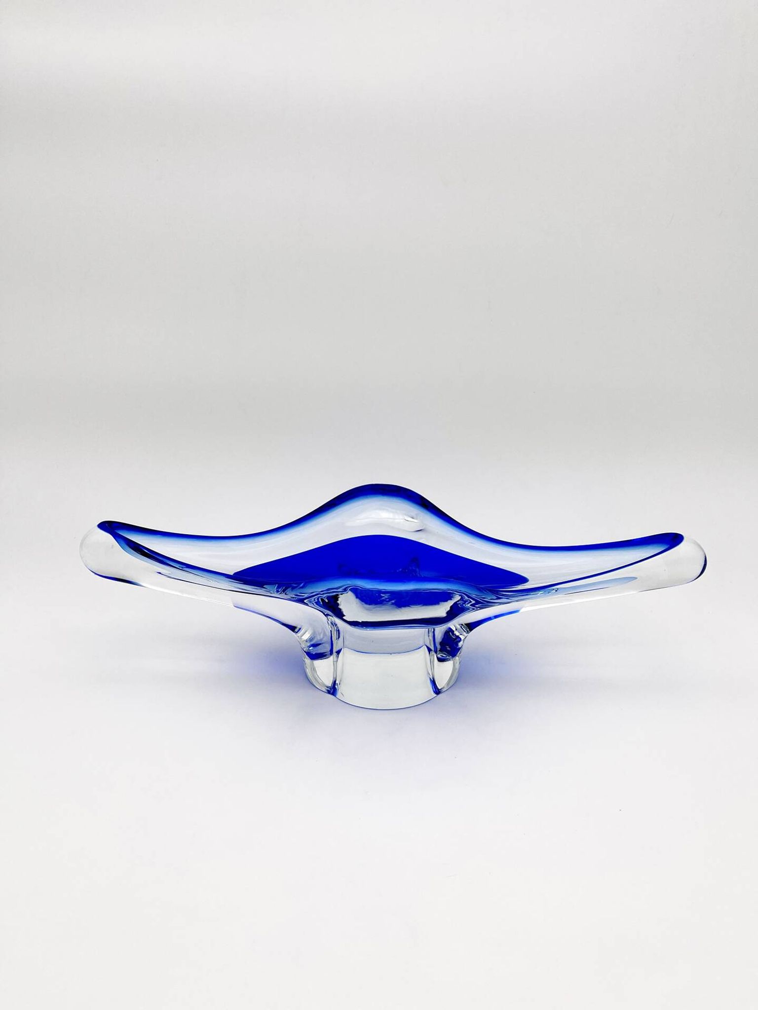 Lot vase and bowl - Josef Hospodka Chribska - Blue Sommerso - 1960