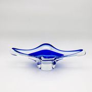Lot vase and bowl - Josef Hospodka Chribska - Blue Sommerso - 1960