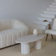 Calypso oval coffee table - natural travertine