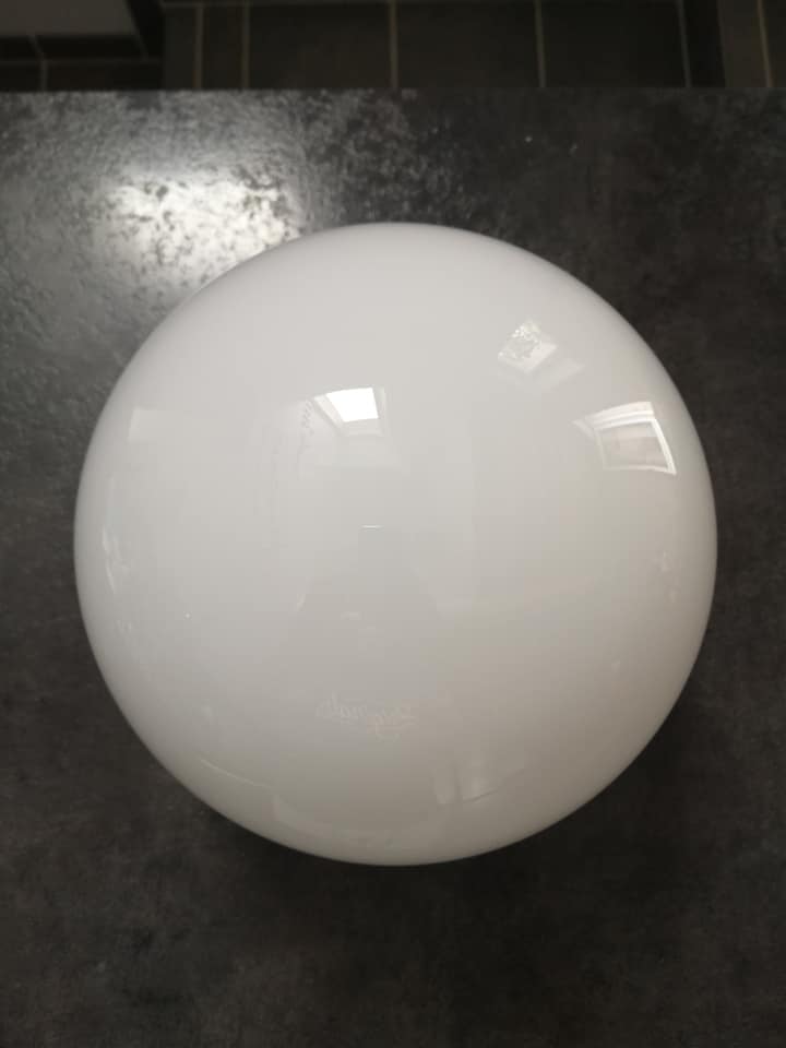 Ceiling lamp wall globe opaline ball white Very large model Ø 25 cm Art Deco 1930/1940
