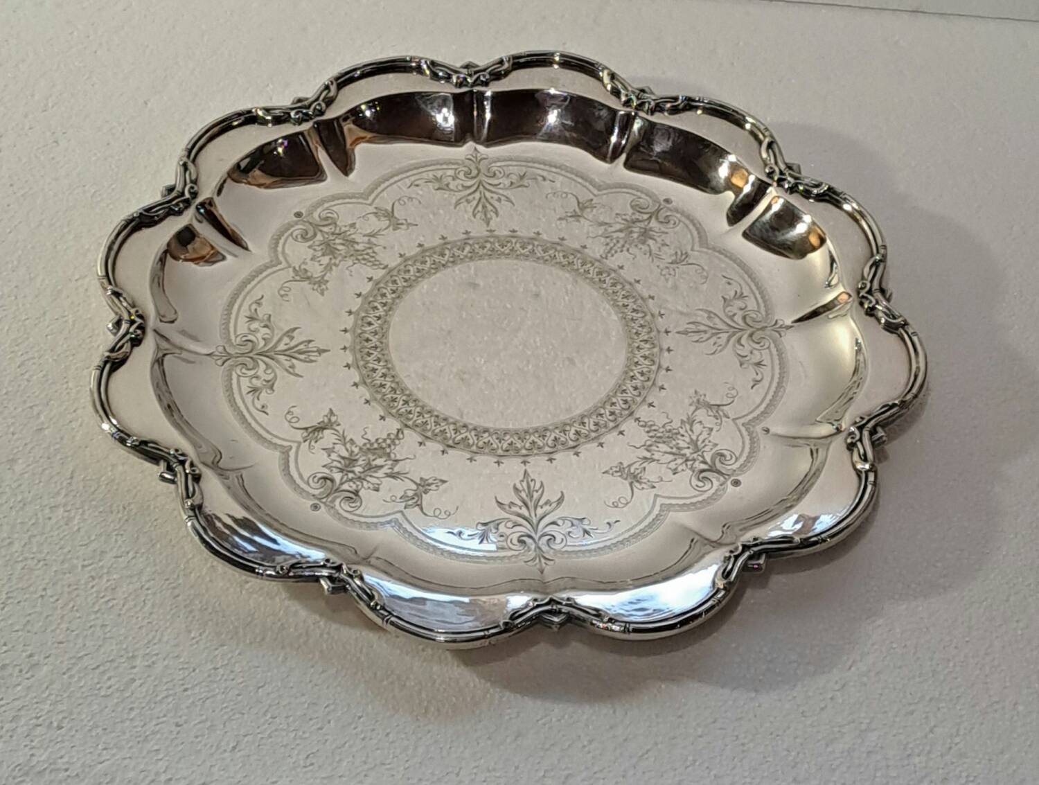 Round silver plated dish Alpacca Berndorf