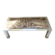 Table basse Roche Bobois en métal chromé et marbre