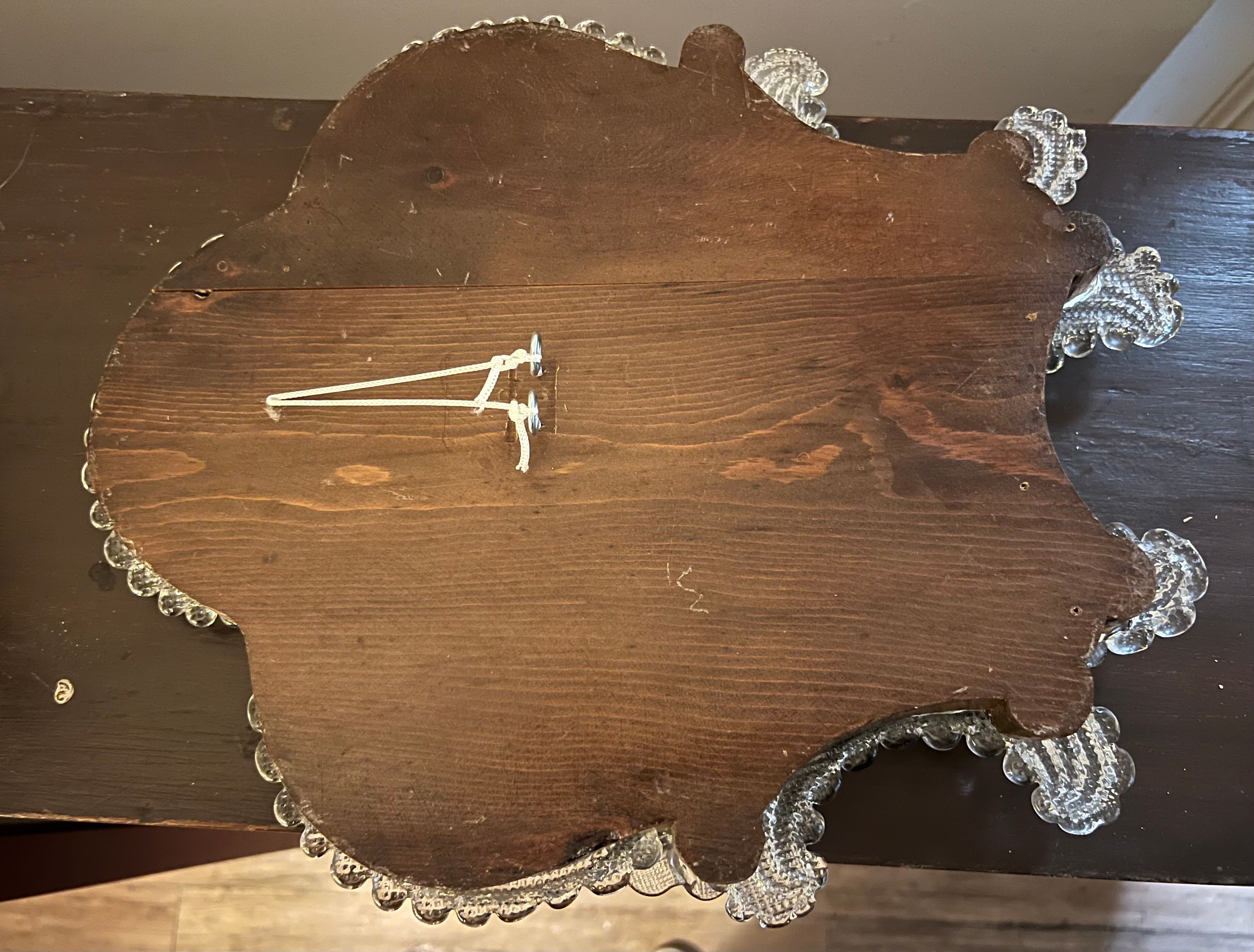 Venetian murano mirror with crystal flower