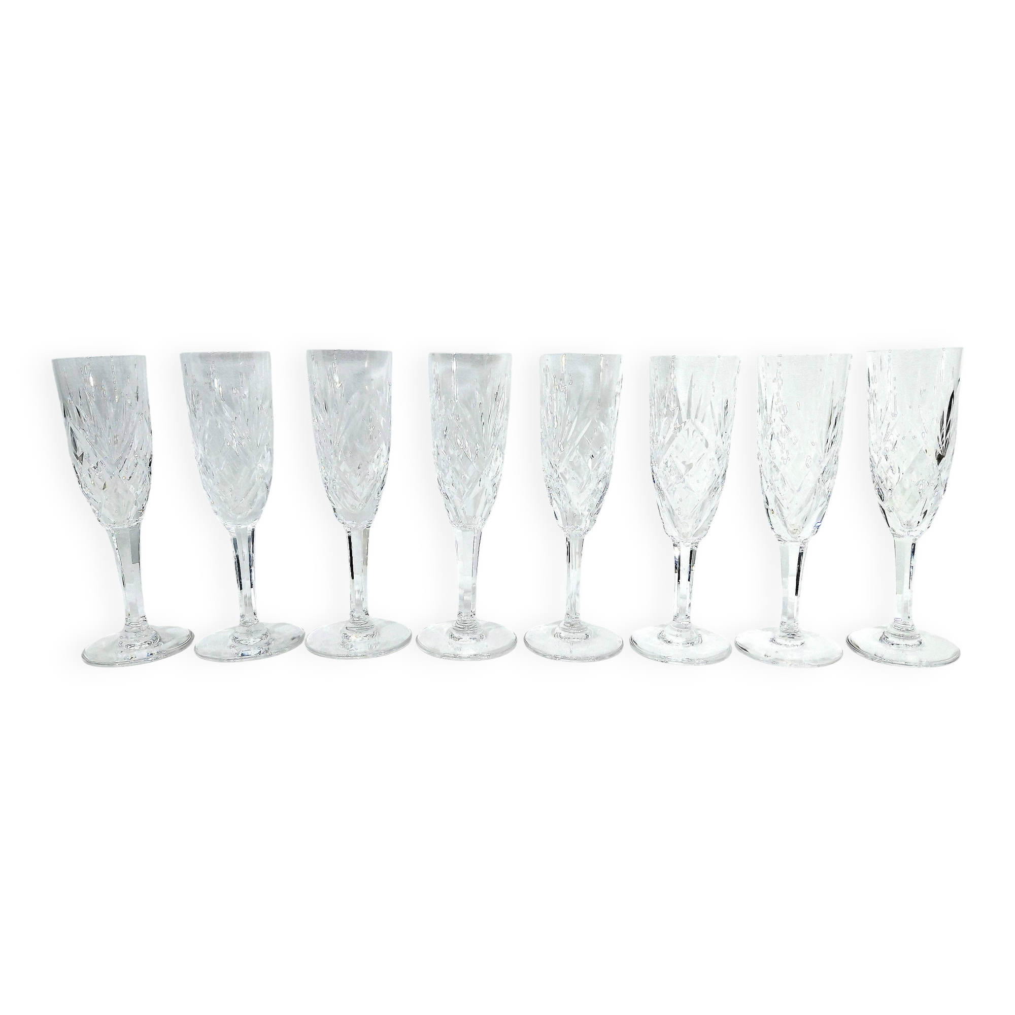 SAINT-LOUIS - CHANTILLY MODEL - 8 CHAMPAGNE FLUTES