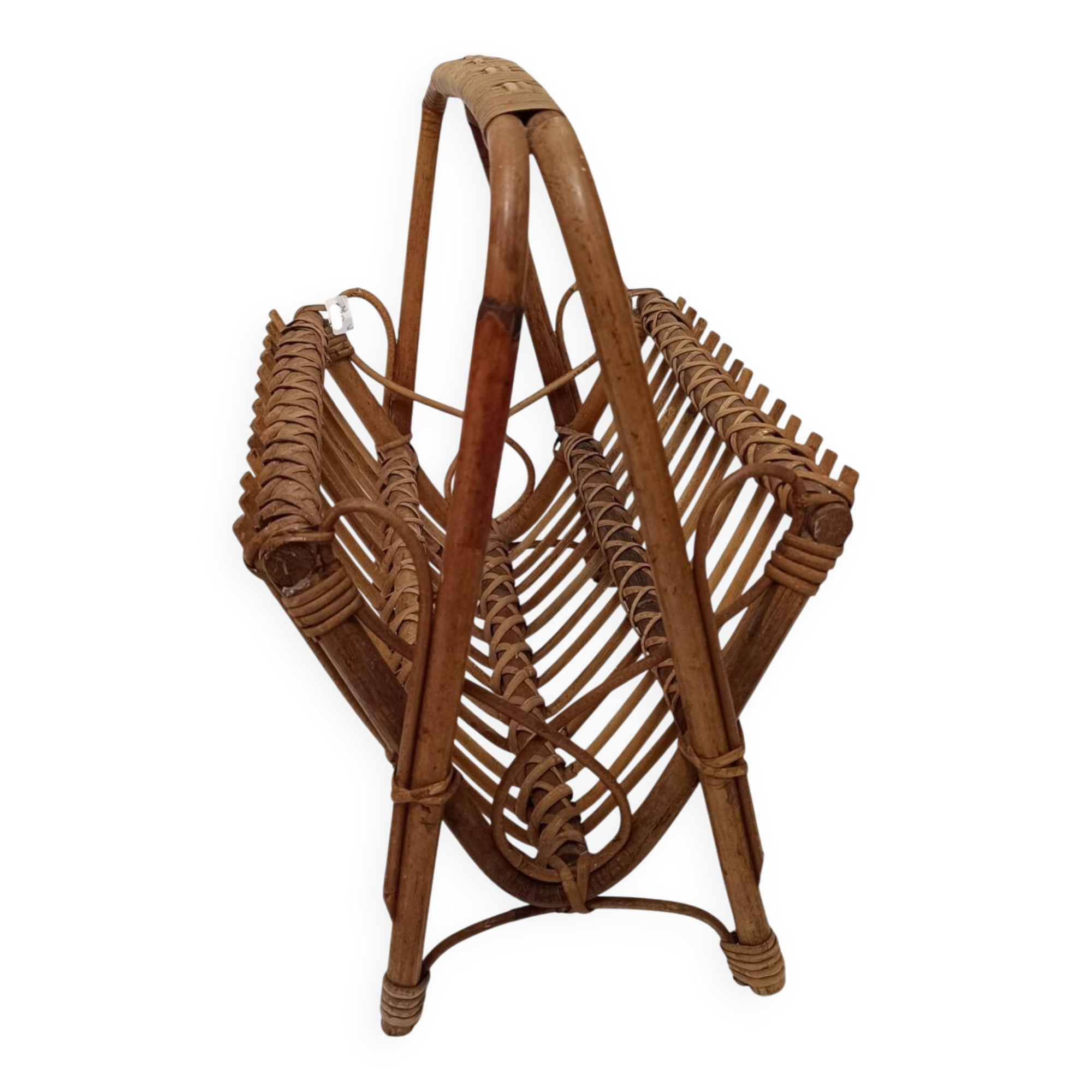 Rattan magazine rack