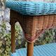 Vintage woven rattan and wicker console
