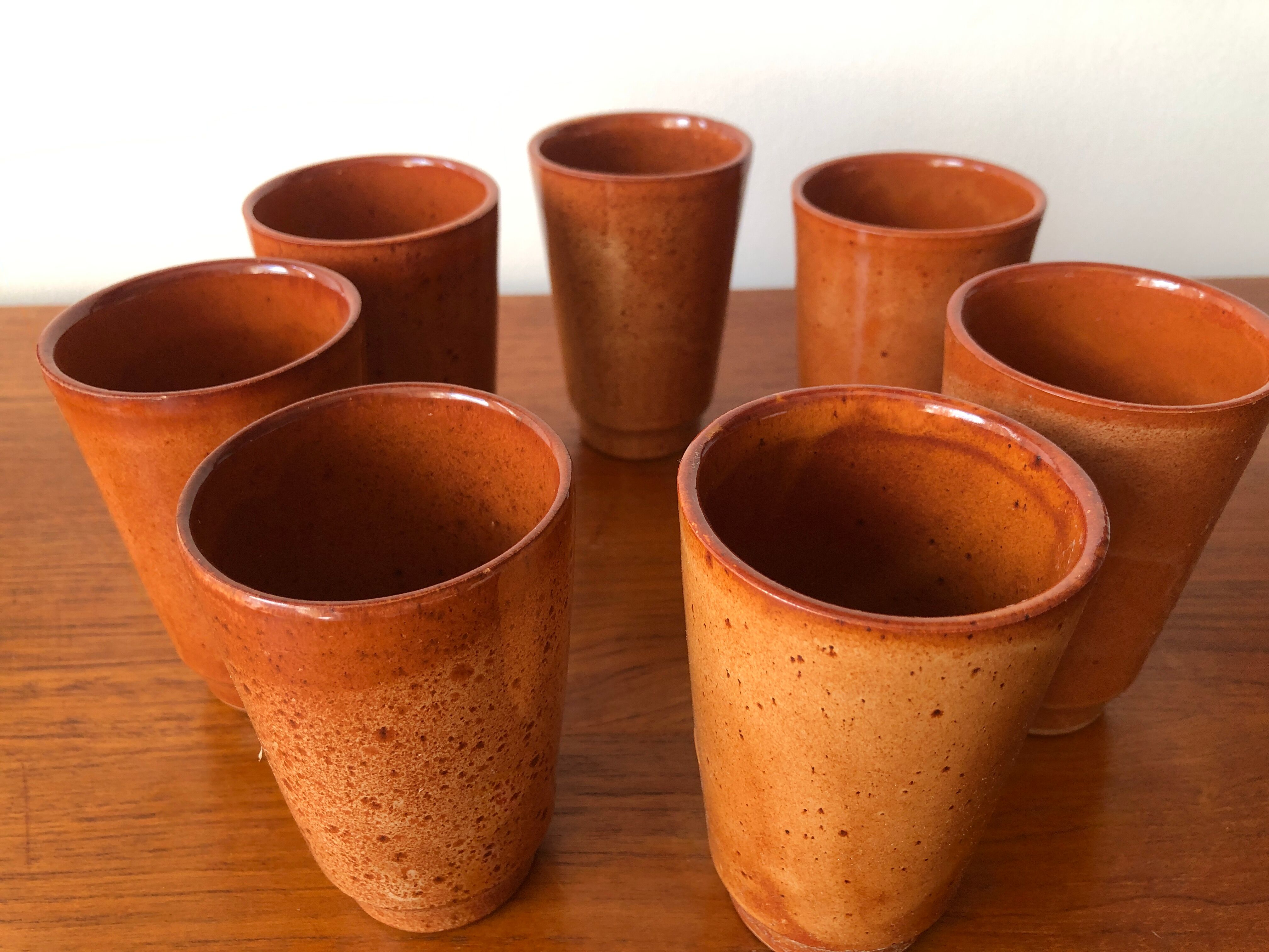 Digoin cups in glazed stoneware