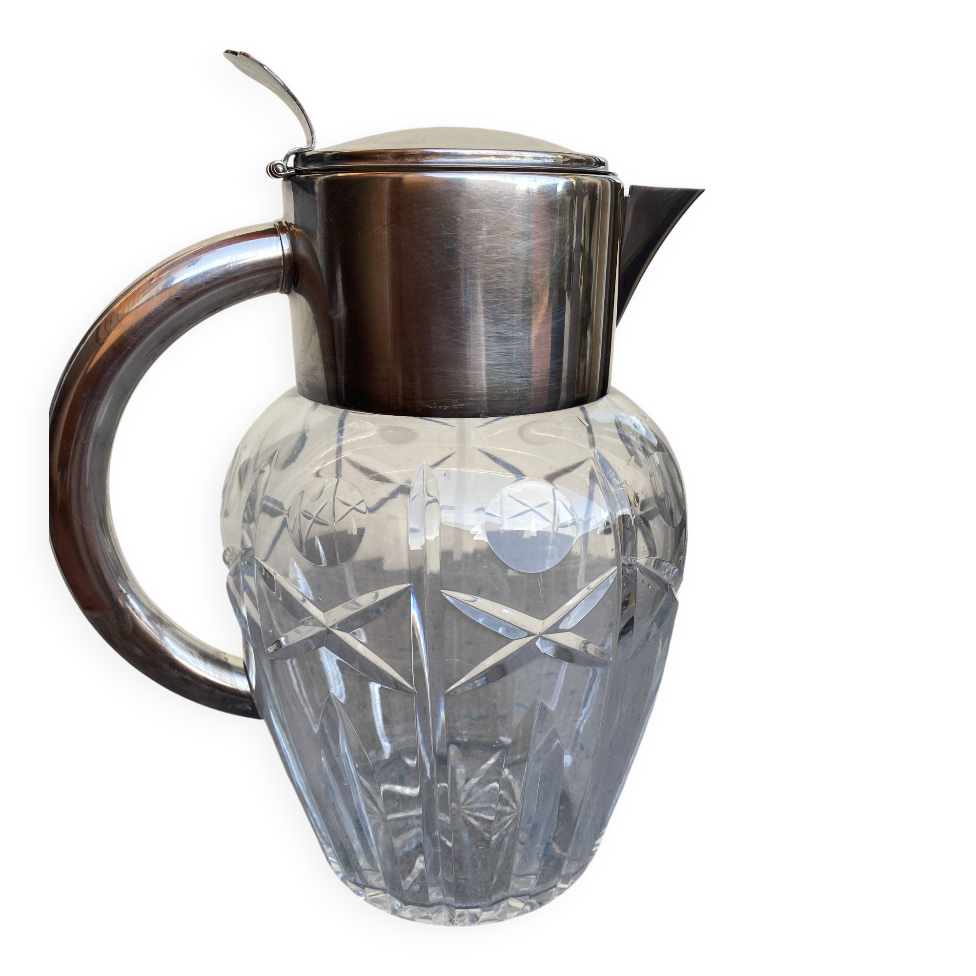 Silver crystal lemonade carafe
