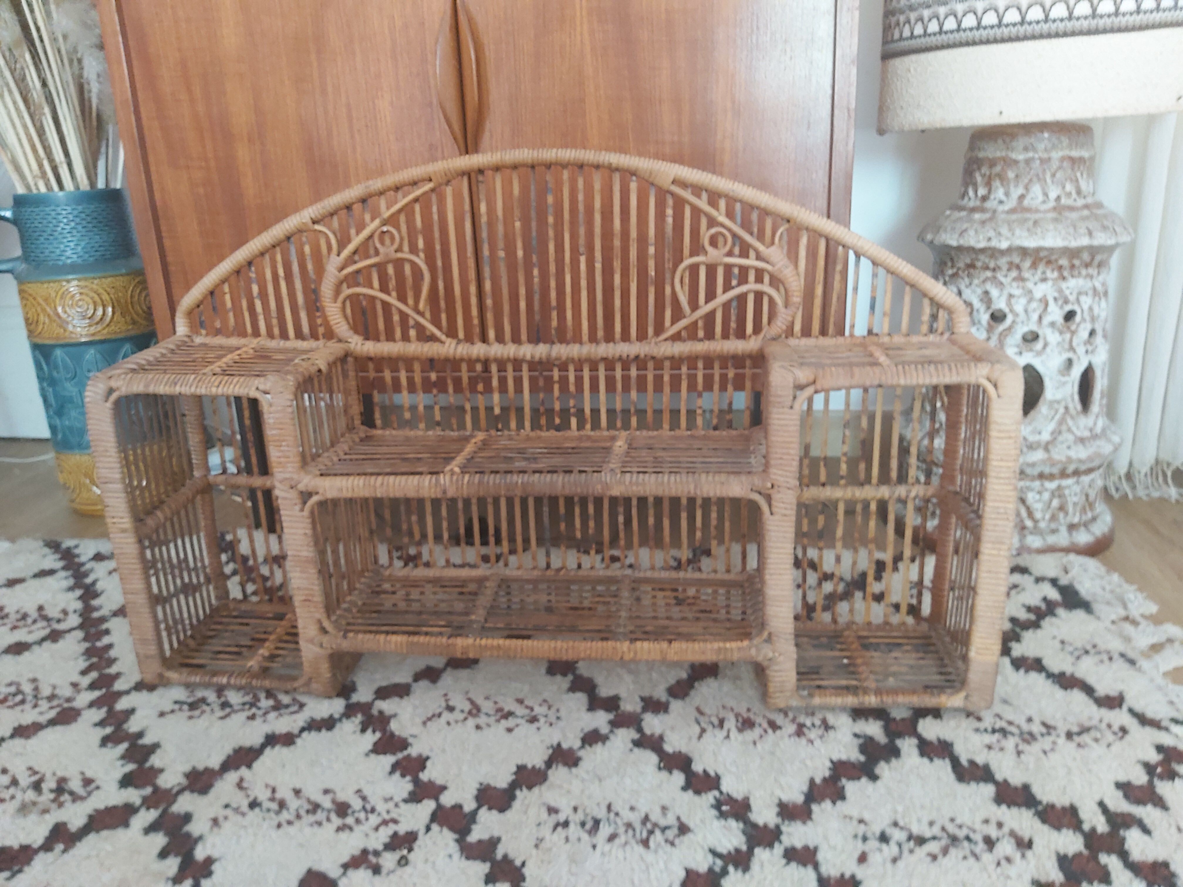 Vintage rattan shelf
