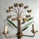 XL Vintage Mid-Century handmade 2 light bouquet wall lamp Italy 1950-1970