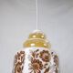 Venini Vintage Murano Glass Pendant Light, White and Brown Floral Design, 1950s