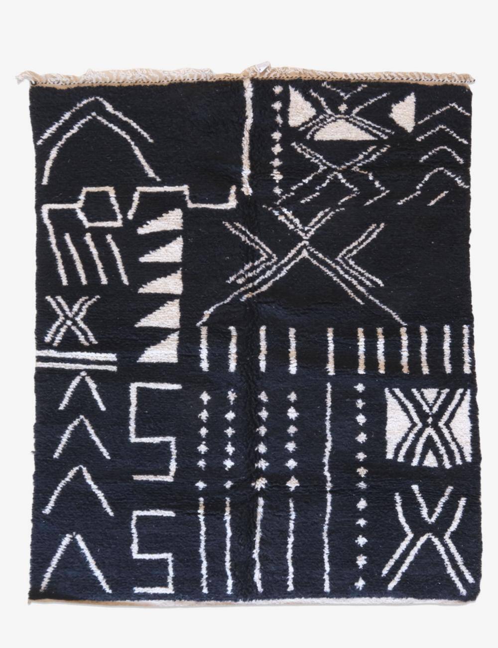 Tapis berbère noir et blanc