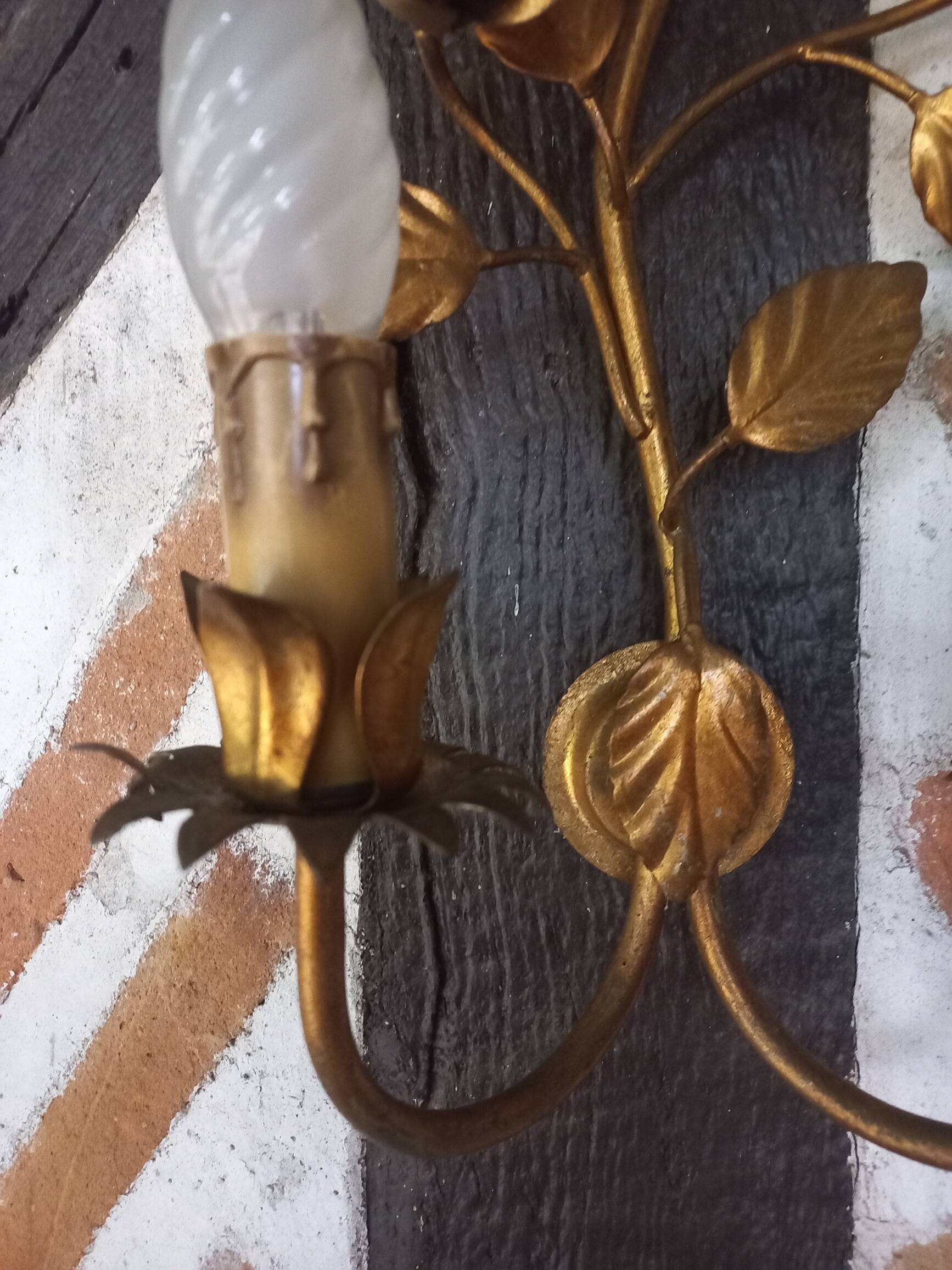 Double gold wall light