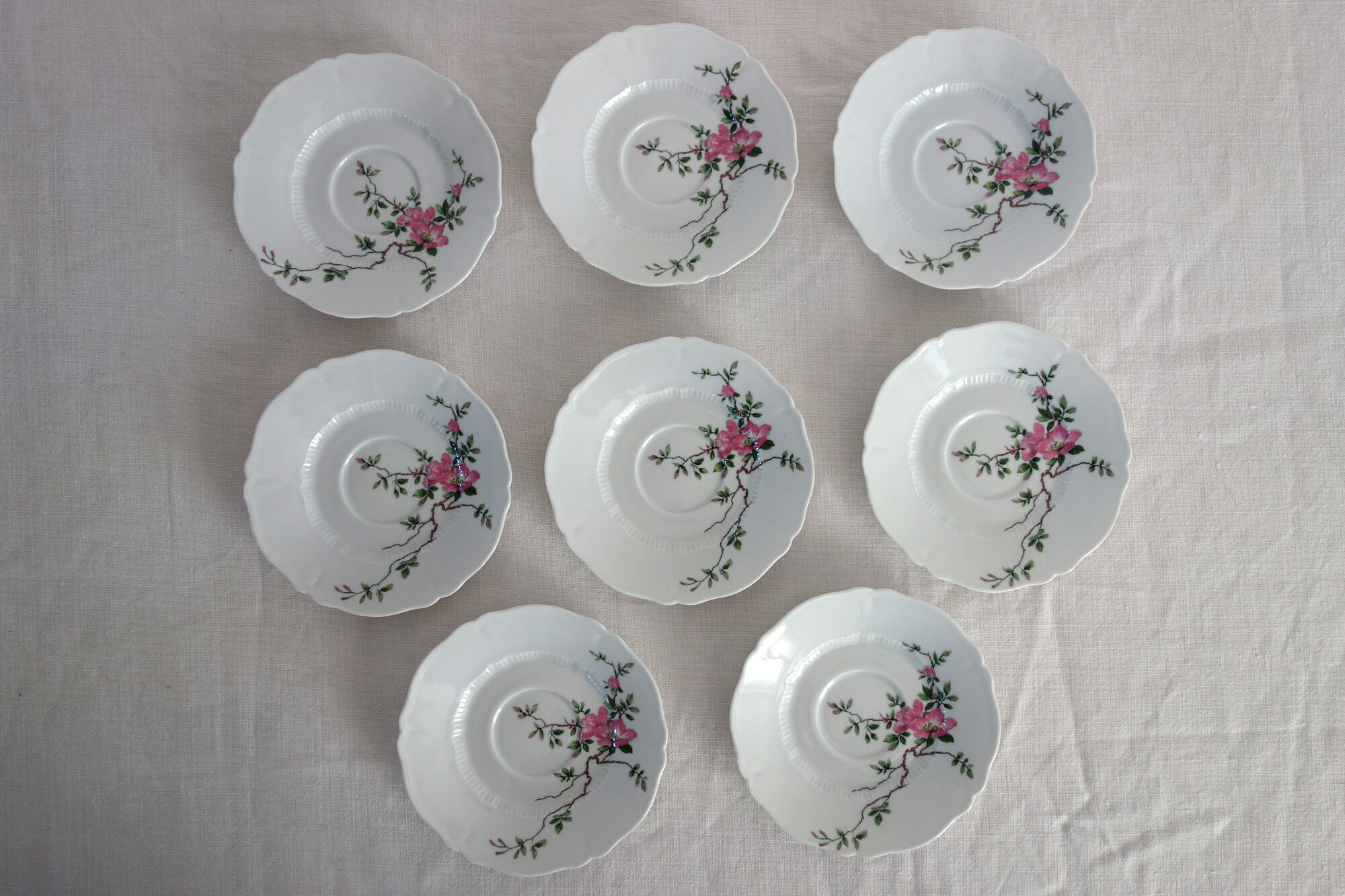 8 coffee cups model Eglantine, vintage Haviland Limoges