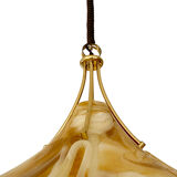 Adjustable vintage design XXL pendant lamp, brass plexiglass, 70s