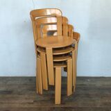 Series of 4 chairs model 3300 designer Bruno Rey design Kusch - co 1970 vintage