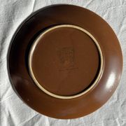 Lot de 6 assiettes à dessert vintage en grès brun