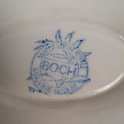 Saucière ancienne Boch décor bleu – charme campagne chic