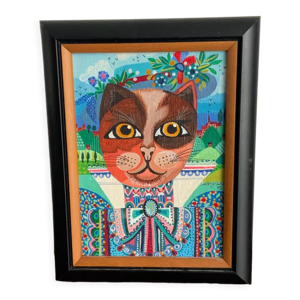 Tableau de chat par Agnès Bogaert