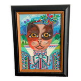 Tableau de chat par Agnès Bogaert