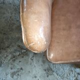 Fauteuil anglais skai marron