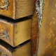 Louis XV style marquetry jump commode – 3 drawers – Marble top