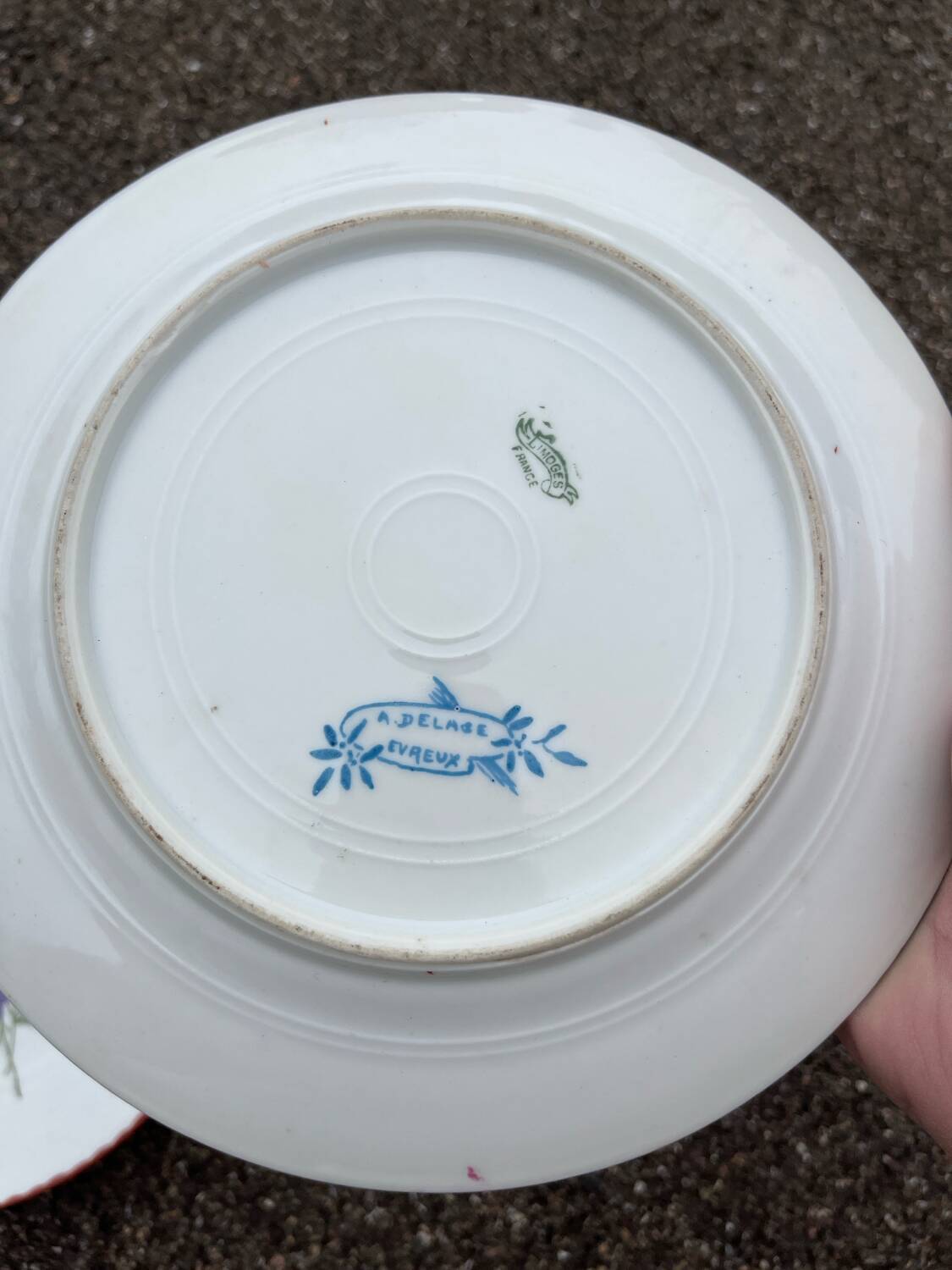 Pair of painted and signed Limoges porcelain plates