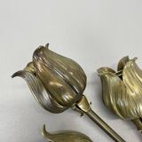 Sculptural 44cm brass  "flower" theatre wall light, italy, 1970s