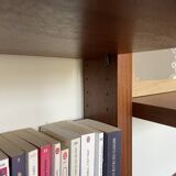 70s teak wall bookcase, minimalist design, 2.5m x 2m