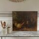 Oil on canvas old still life with jug