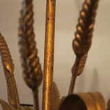 Gold plated tole wheatsheaf chandelier by Hans Kögl, 1960s