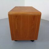 Small rollable teak media sideboard from Dyrlund, 1970s