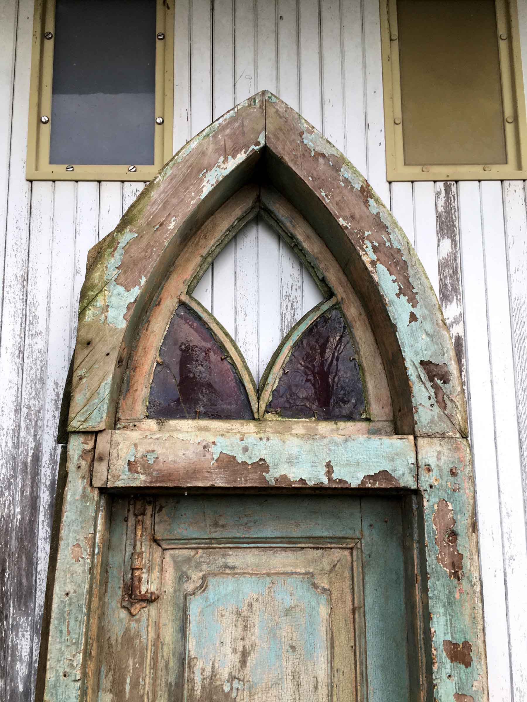 Old patinated teak door