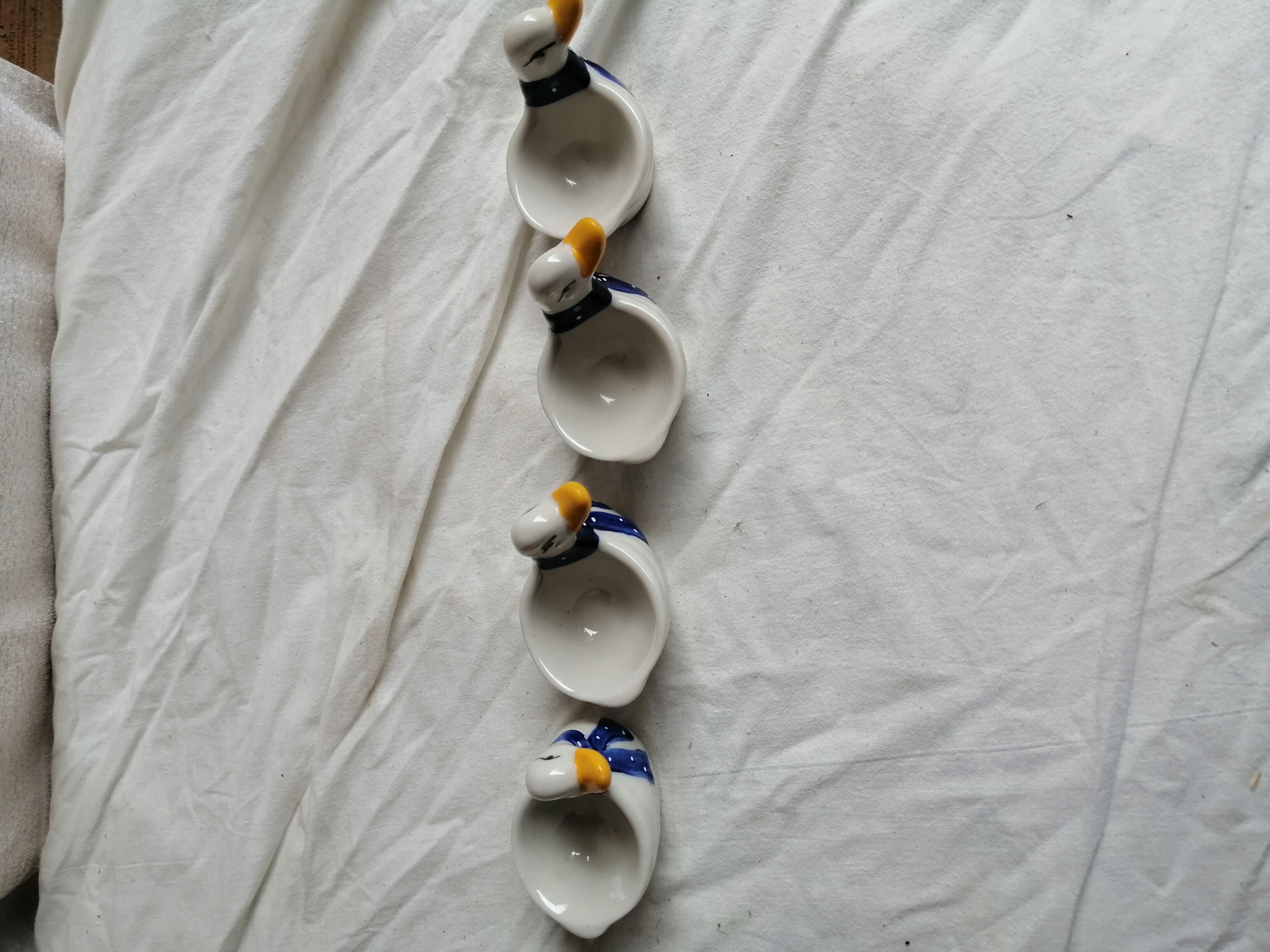 Vintage ceramic duck eggcups