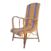 Vintage rattan and wicker armchair