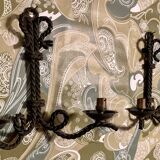 Paire d’appliques en fer forgé cordé